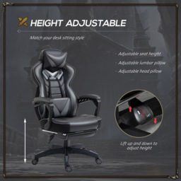 Portland Grey Racing Gaming Chair - Wilko - thumbnail 5
