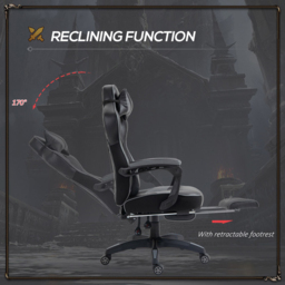 Portland Grey Racing Gaming Chair - Wilko - thumbnail 6