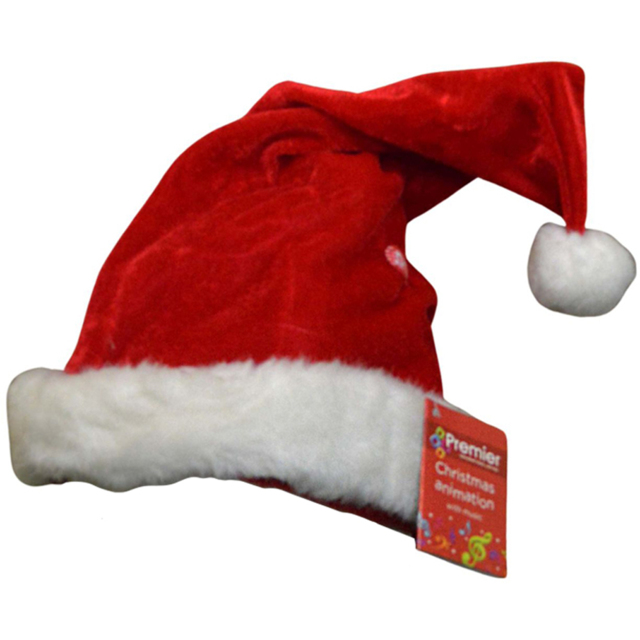 Samuel Alexander Musical Animated Christmas Santa Hat - Size: 20 x 10 x 10cm - Red - Wilko - image 1