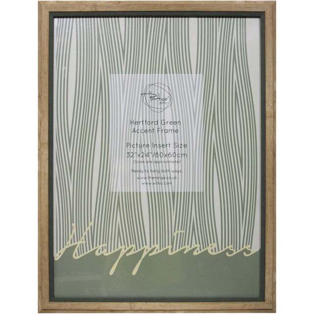 Hertford Green Accent Frame - Natural/80x60cm - Size: A1 - The Port. Co Gallery - Wilko