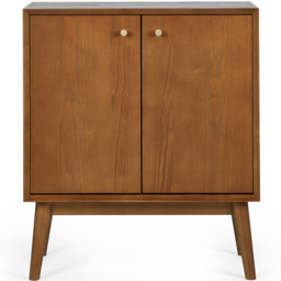 Julian Bowen Lowry 2 Door Cherry Ash Wood Small Sideboard - Grey - Wilko - thumbnail 4
