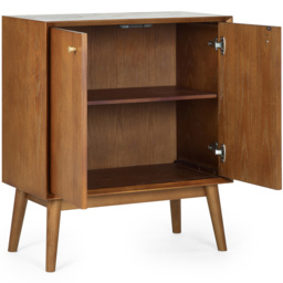 Julian Bowen Lowry 2 Door Cherry Ash Wood Small Sideboard - Grey - Wilko - thumbnail 6