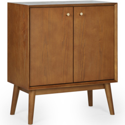 Julian Bowen Lowry 2 Door Cherry Ash Wood Small Sideboard - Grey - Wilko - thumbnail 3