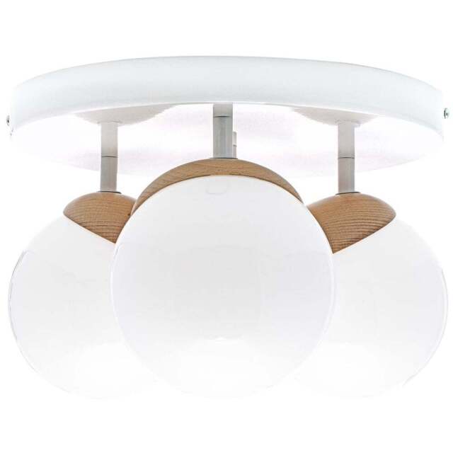Milagro Sfera Wood White Ceiling Lamp 230V - Size: 35 x 35 x 20cm - Wilko - image 1