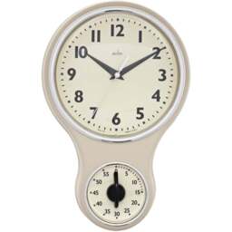 Acctim Kitchen Time Cream Clock and Timer - Size: 5.5 x 19.5 x 30cm - Wilko