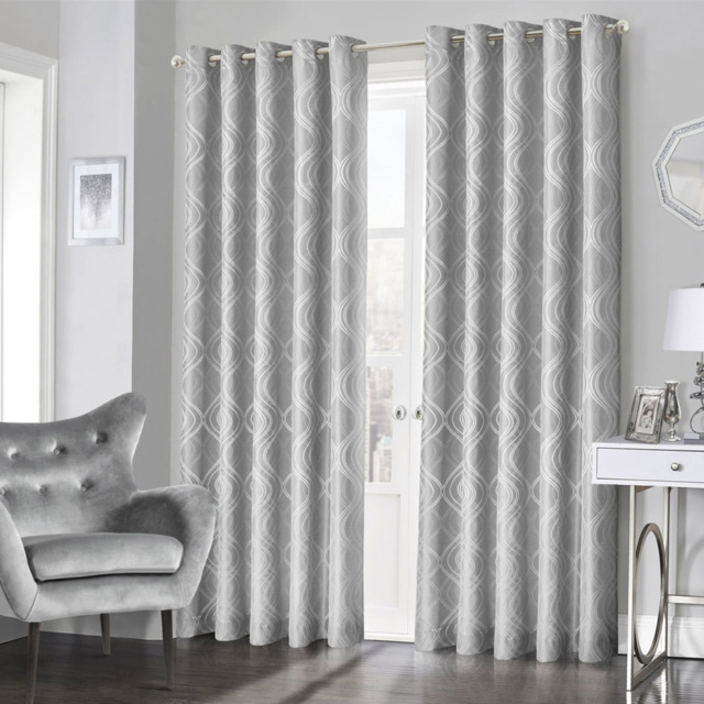 Intimates Clarissa Grey Ringtop Curtains 117 x 183cm - Size: W 117 x D 183cm - Wilko - image 1