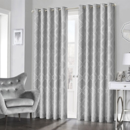 Intimates Clarissa Grey Ringtop Curtains 117 x 183cm - Size: W 117 x D 183cm - Wilko
