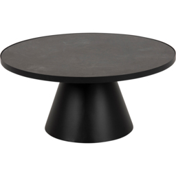 Florence Soli Round Black Ceramic Low Coffee Table - Size: 40 x 85.7 x 85.7cm - Furniture To Go - Wilko - thumbnail 3