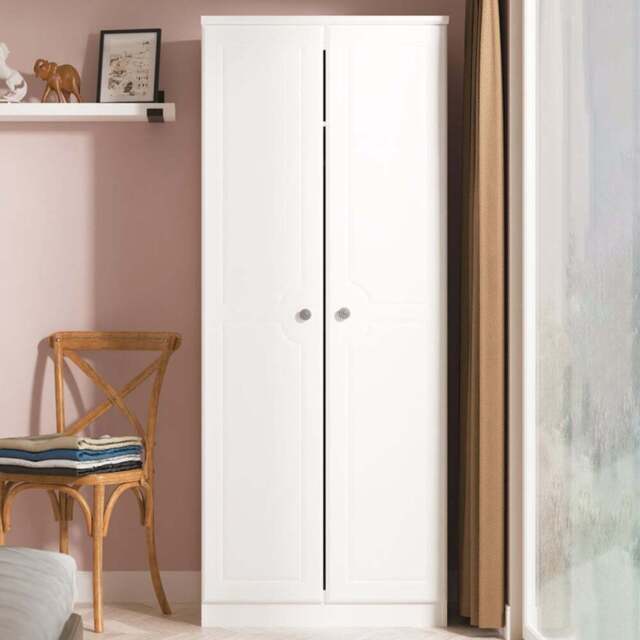 Crowndale Pembroke 2 Door Matt White Wardrobe Ready Assembled - White Matt - Wilko - image 1