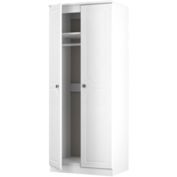 Crowndale Pembroke 2 Door Matt White Wardrobe Ready Assembled - White Matt - Wilko - thumbnail 5