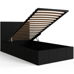 GFW Single Black Faux Leather End Lift Ottoman Bed with Bonnell Mattress - Wilko - thumbnail 5