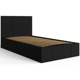 GFW Single Black Faux Leather End Lift Ottoman Bed with Bonnell Mattress - Wilko - thumbnail 4