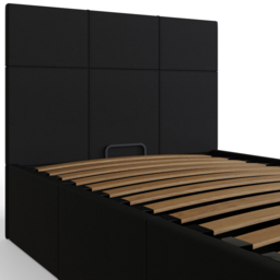 GFW Single Black Faux Leather End Lift Ottoman Bed with Bonnell Mattress - Wilko - thumbnail 6