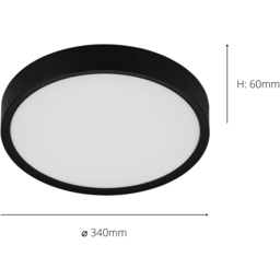 EGLO Musurita Black And White Plastic LED Ceiling Light - Size: 6 x 34 x 6cm - Wilko - thumbnail 6