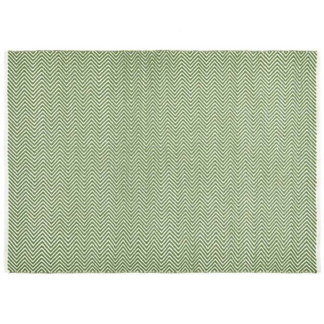 Hug Rug Dark Green Herringbone Woven Rug 120 x 170cm - Wilko - image 1