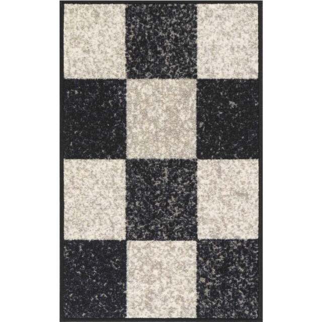 Desire Rugs Havana Black Square Anti Slip Door Mat 90 x 57cm - Size: 57 x 90cm - Wilko - image 1