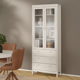 Florence Madrid 2 Door 3 Drawer Cashmere Glass China Cabinet - Size: 199 x 78.05 x 32.5cm - Wilko - thumbnail 6