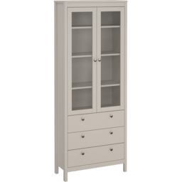 Florence Madrid 2 Door 3 Drawer Cashmere Glass China Cabinet - Size: 199 x 78.05 x 32.5cm - Wilko - thumbnail 3