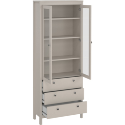 Florence Madrid 2 Door 3 Drawer Cashmere Glass China Cabinet - Size: 199 x 78.05 x 32.5cm - Wilko - thumbnail 4