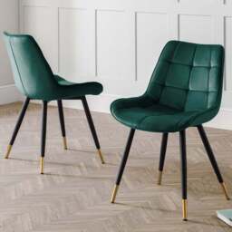 Julian Bowen Hadid Set of 2 Green Dining Chair - Wilko