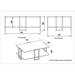 Decorotika Polka 2 Tier White Marble and Gold Coffee Table - Size: 36.6 x 91.5 x 61.5cm - Multi - Wilko - thumbnail 6