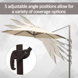 Outsunny Beige Cantilever Banana Parasol 3m - Cream - Wilko - thumbnail 6
