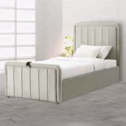 Comfy Living Single Cream Brushed Velvet Ottoman Bed Frame - Wilko