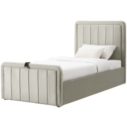 Comfy Living Single Cream Brushed Velvet Ottoman Bed Frame - Wilko - thumbnail 3