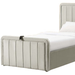 Comfy Living Single Cream Brushed Velvet Ottoman Bed Frame - Wilko - thumbnail 4