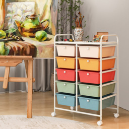 Costway 10 Drawer Colourful Storage Rolling Cart - Size: 65.5 x 37 x 87cm - Multi - Wilko - thumbnail 3
