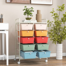 Costway 10 Drawer Colourful Storage Rolling Cart - Size: 65.5 x 37 x 87cm - Multi - Wilko - thumbnail 5