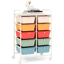 Costway 10 Drawer Colourful Storage Rolling Cart - Size: 65.5 x 37 x 87cm - Multi - Wilko - thumbnail 1
