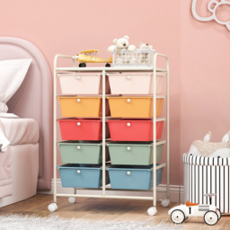 Costway 10 Drawer Colourful Storage Rolling Cart - Size: 65.5 x 37 x 87cm - Multi - Wilko - thumbnail 4
