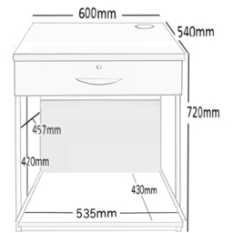 R White Cabinets Single Drawer Printer Desk Stand White - Size: 72.8 x 60 x 54cm - Wilko - thumbnail 6