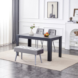 Kosy Koala 4 Seater Dining Set with Bench Dark Grey and Grey Velvet - Multi - Wilko - thumbnail 5
