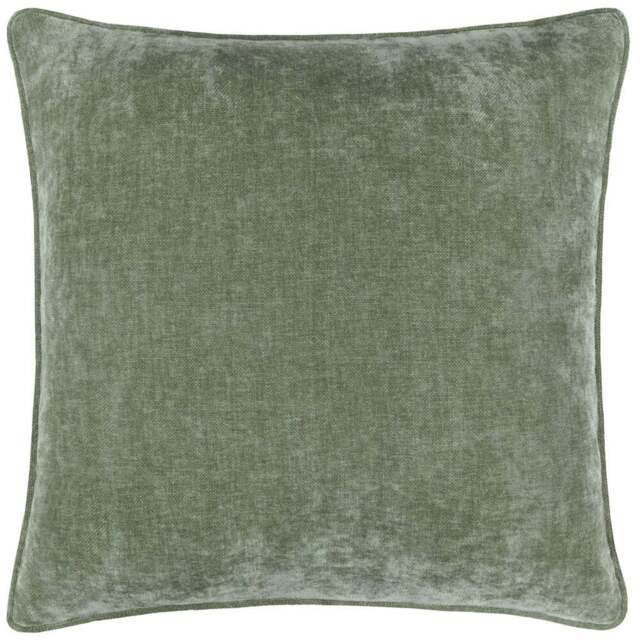 Yard Heavy Chenille Green Piped Polyester Filled Cushion 50 x 50cm - Wilko - image 1
