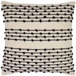 furn. Moss Natural and Black Woven Cushion - Size: 45 x 45 cm - Multi - Wilko