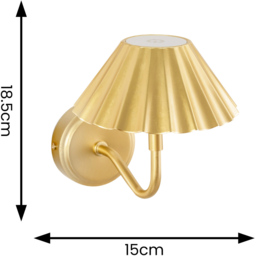 ValueLights Avery Gold Easy Fit Rechargeable LED Wall Light 2 Pack - Wilko - thumbnail 7