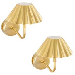 ValueLights Avery Gold Easy Fit Rechargeable LED Wall Light 2 Pack - Wilko