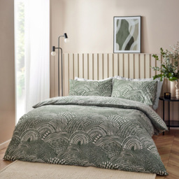 Hoem Nola Single Olive Abstract Duvet Cover Set - Multi - Wilko - thumbnail 5