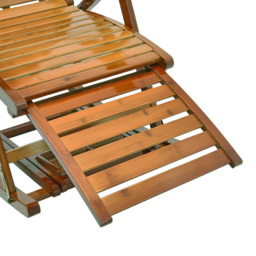 Living and Home Bamboo Foldable Rocking Chair Recliner - Size: 108 x 47 x 95cm - Brown - Wilko - thumbnail 7