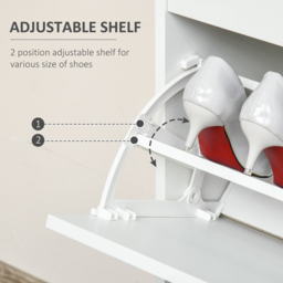 HOMCOM 3 Drawer White Tipping Shoe Cabinet - Wilko - thumbnail 7