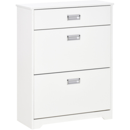 HOMCOM 3 Drawer White Tipping Shoe Cabinet - Wilko - thumbnail 3