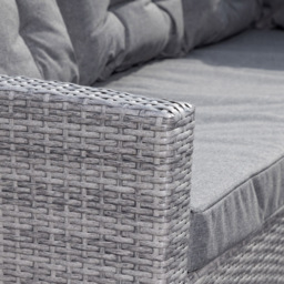 Artemis Piana 9 Seater Grey Rattan Corner Sofa with Bench - Wilko - thumbnail 4