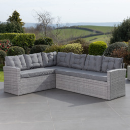 Artemis Piana 9 Seater Grey Rattan Corner Sofa with Bench - Wilko - thumbnail 3