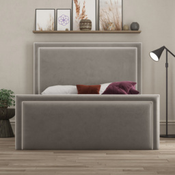 DS Living Verona King Size Plush Pebble Piping Ottoman Bed - Grey - Wilko - thumbnail 4