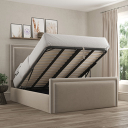 DS Living Verona King Size Plush Pebble Piping Ottoman Bed - Grey - Wilko - thumbnail 6