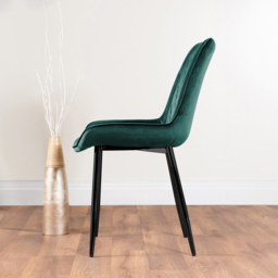 Furniturebox Arona Cesano 6 Seater Round Dining Set Green and Black - Grey - Wilko - thumbnail 5