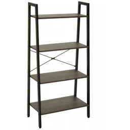 Premier Housewares Bradbury 4 Shelf Dark Oak Veneer Ladder Bookshelf - Brown - Interiors by Premier - Wilko - thumbnail 3