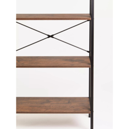 Premier Housewares Bradbury 4 Shelf Dark Oak Veneer Ladder Bookshelf - Brown - Interiors by Premier - Wilko - thumbnail 7